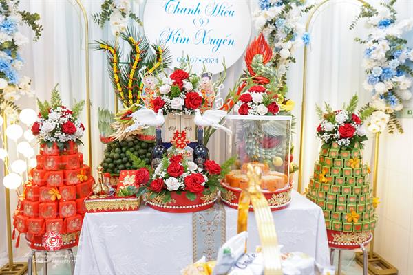 Mâm Quả  Cưới Hỏi - Gói 6 Quả Kết Tháp Rồng Phụng Hoa Tươi