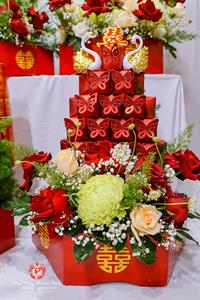 Mâm Quả  Cưới Hỏi - Gói 6 Quả Kết Tháp Rồng Phụng Hoa Tươi