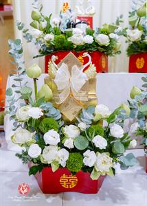 Mâm Quả  Cưới Hỏi - Gói 6 Quả Kết Tháp Rồng Phụng Hoa Tươi