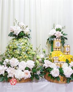 Mâm Quả  Cưới Hỏi - Gói 6 Quả Mâm Mây Tre Hiện Đại