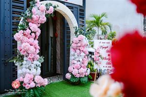 Cổng Hoa  Cưới - Tròn Hồng Phấn Trắng