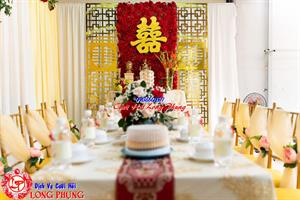 Trang Trí Gia Tiên - Gói Hoa Lụa Kết Hợp Hoa Tươi 